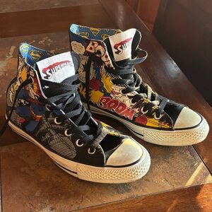 CONVERSE Chuck Taylor All STAR SUPERMAN Hightop Sneakers; Rare!!
